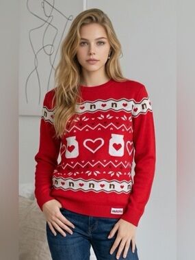 Nutella Red Heart Holiday Sweater